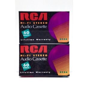VTG & New RCA Hi-Fi Stereo Audio Cassette 60 Minutes Each Sealed (2 Pack)‎